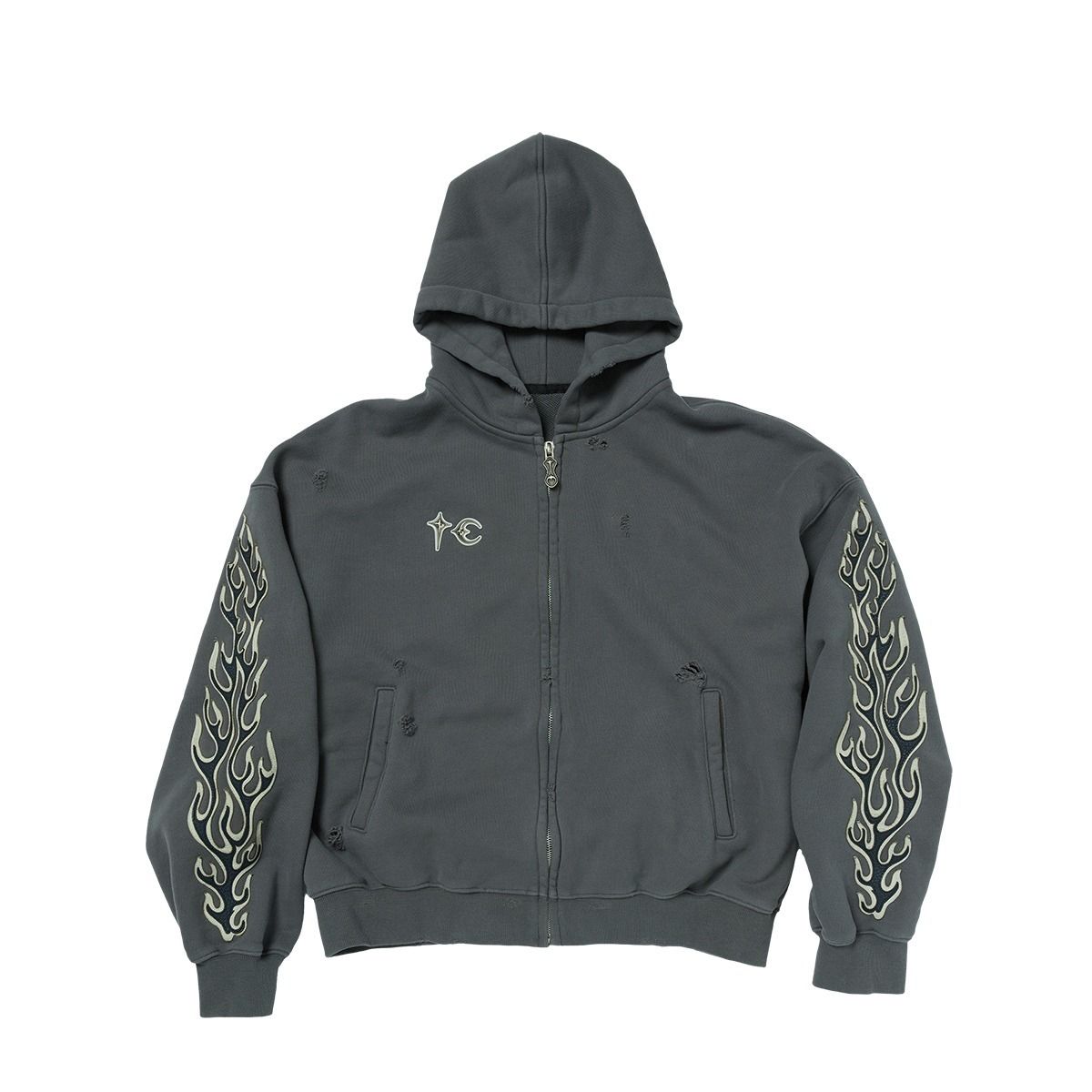 Thug Club】Leather Flame Hooded Zip-Up (Thug Club/パーカー