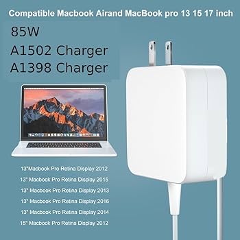 Amazon.com: Givehooy 85W 充電器相容於A1502 A1398 Mac Book Pro