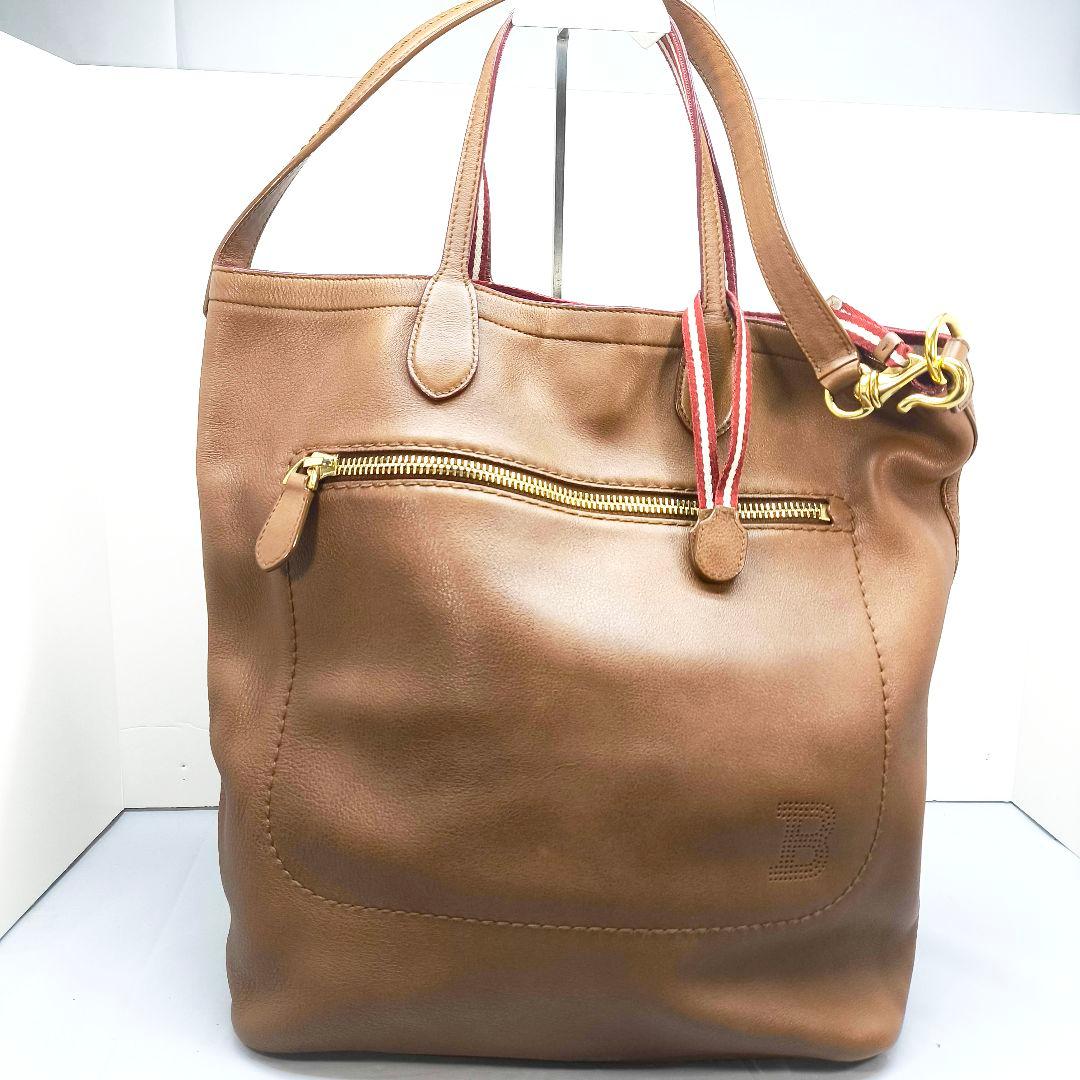 美品 バリー 2way トートバッグ ショルダーバッグ レザー BALLY バリー ビジネスバッグ トートバッグ オールレザー ロゴ ポーチ