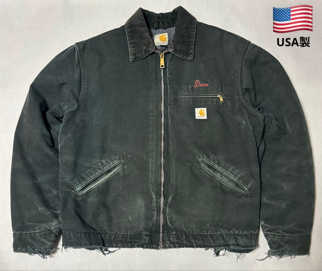 00s Carhartt デトロイトジャケット BLKブラック USA製 ボロ
