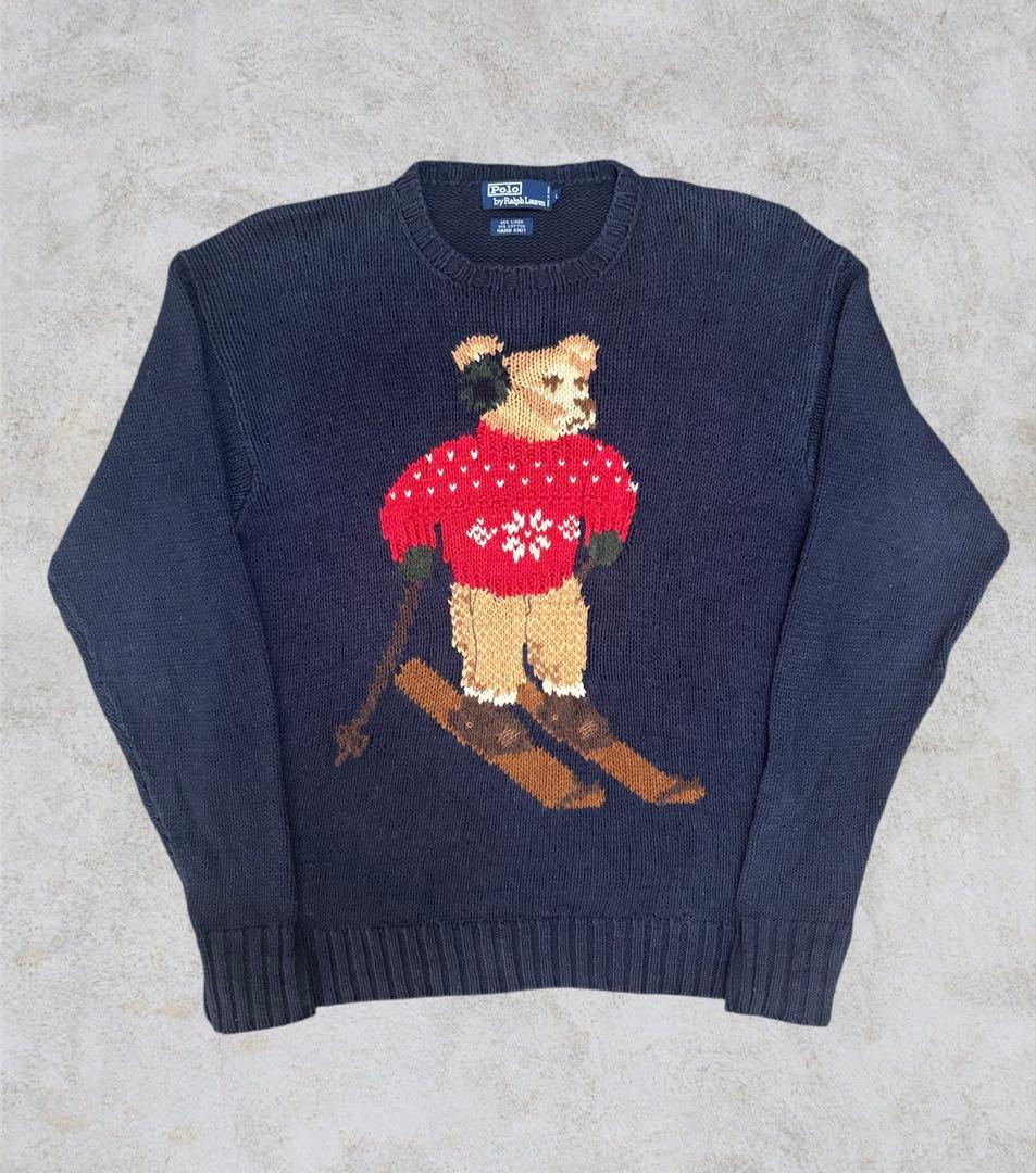 な*ぎ様 （美品希少） polo by Ralph Lauren ポロベア　ニッ キッズ 古着 POLO Ralph Lauren 「POLO BEAR」 ポロベア × MLB New
