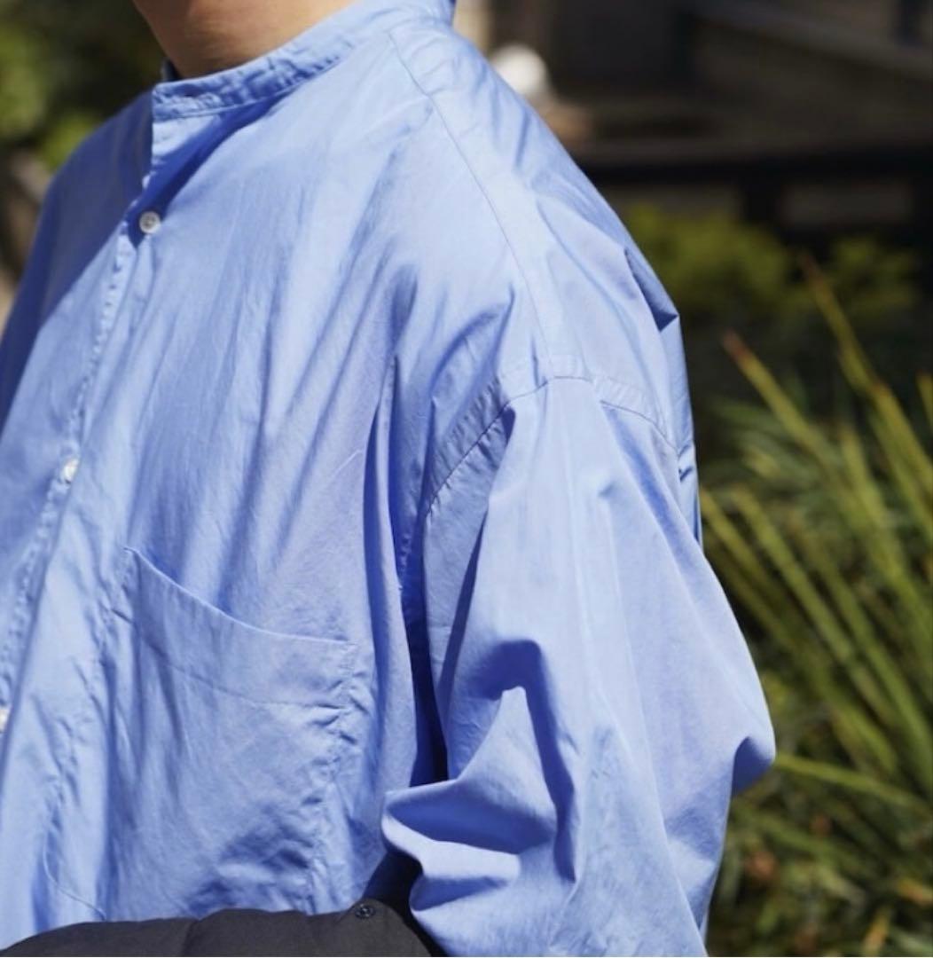 トップス graphpaper broad oversized band shirts Graphpaper (グラフペーパー) Broad L/S Oversized Band Collar Shirt