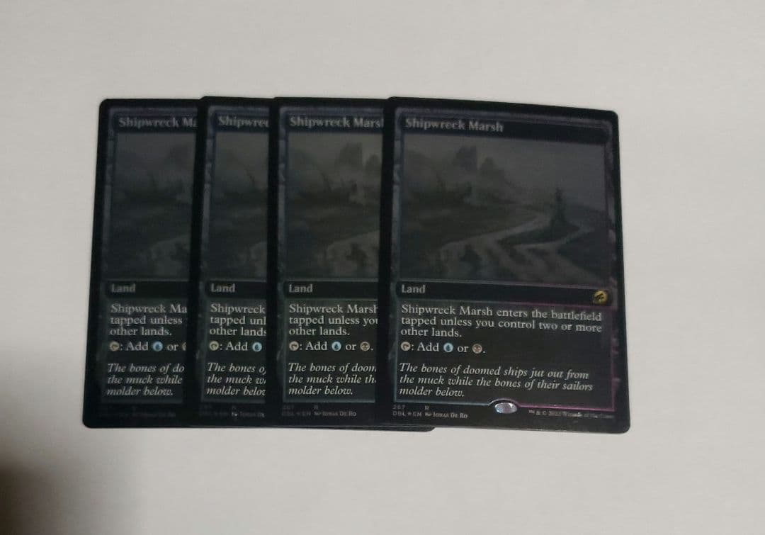 MTG　難破船の湿地　銀幕FOIL　英語　4枚セット